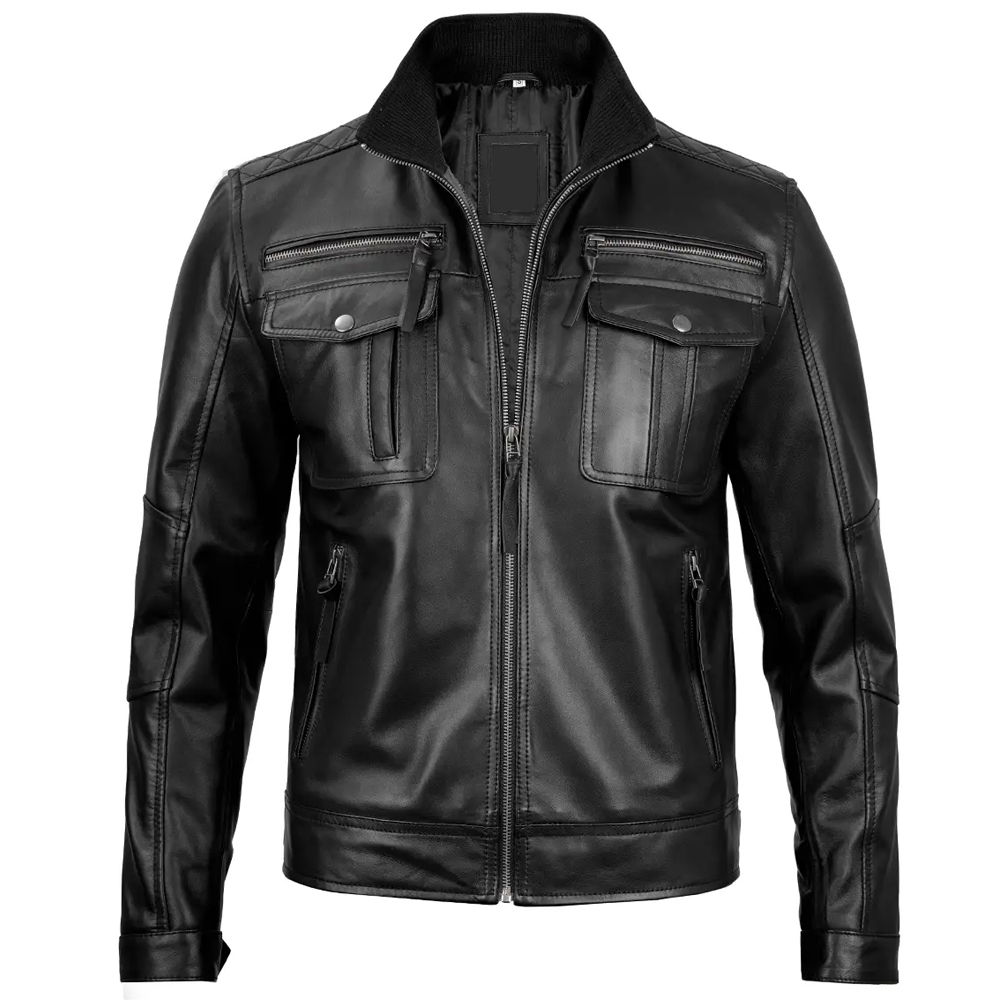 Cropped Faux leather Jacket